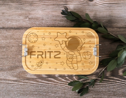 Brotdose Astronaut mit Weltall -personalisiert-